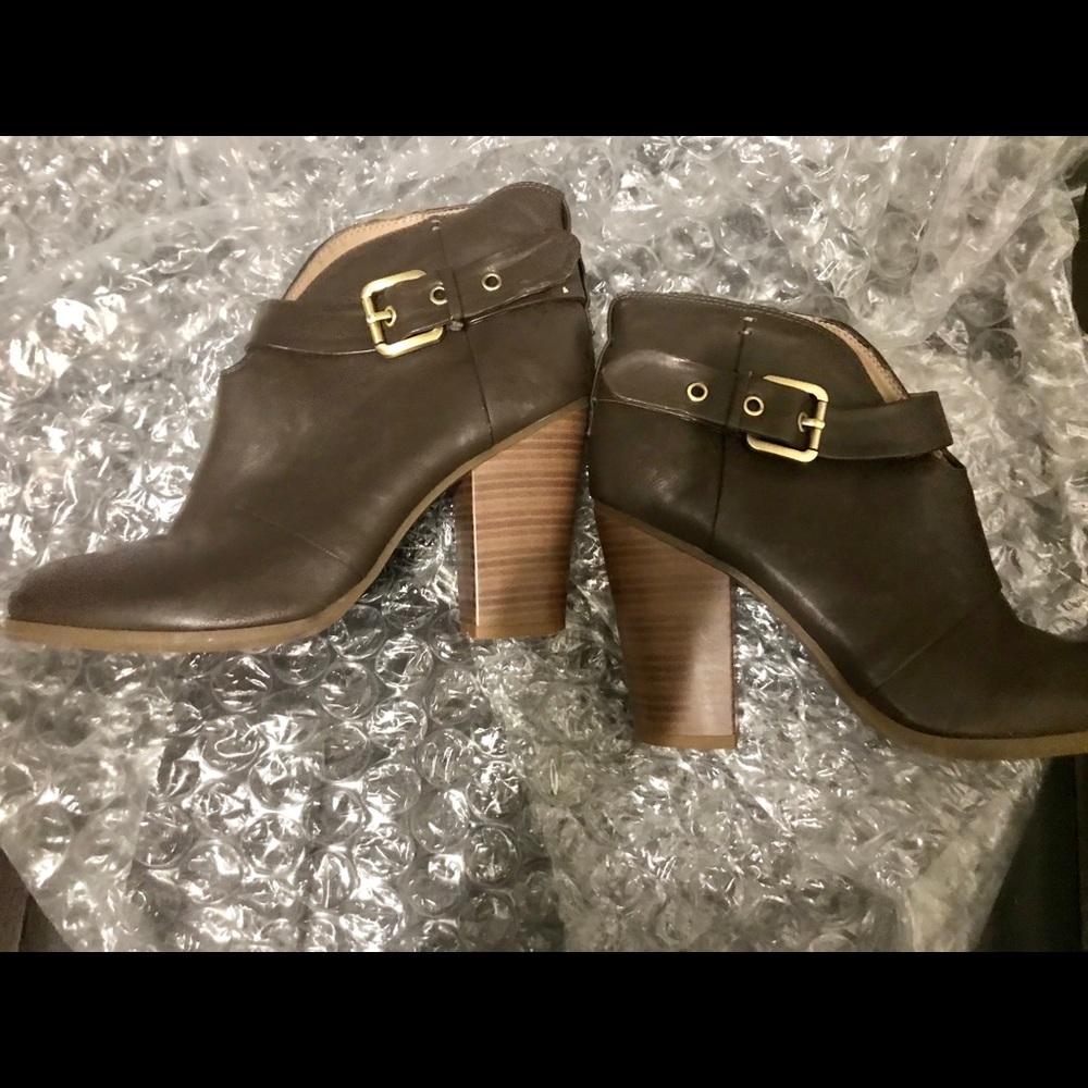 Faux Leather Heel Booties (JustFab)